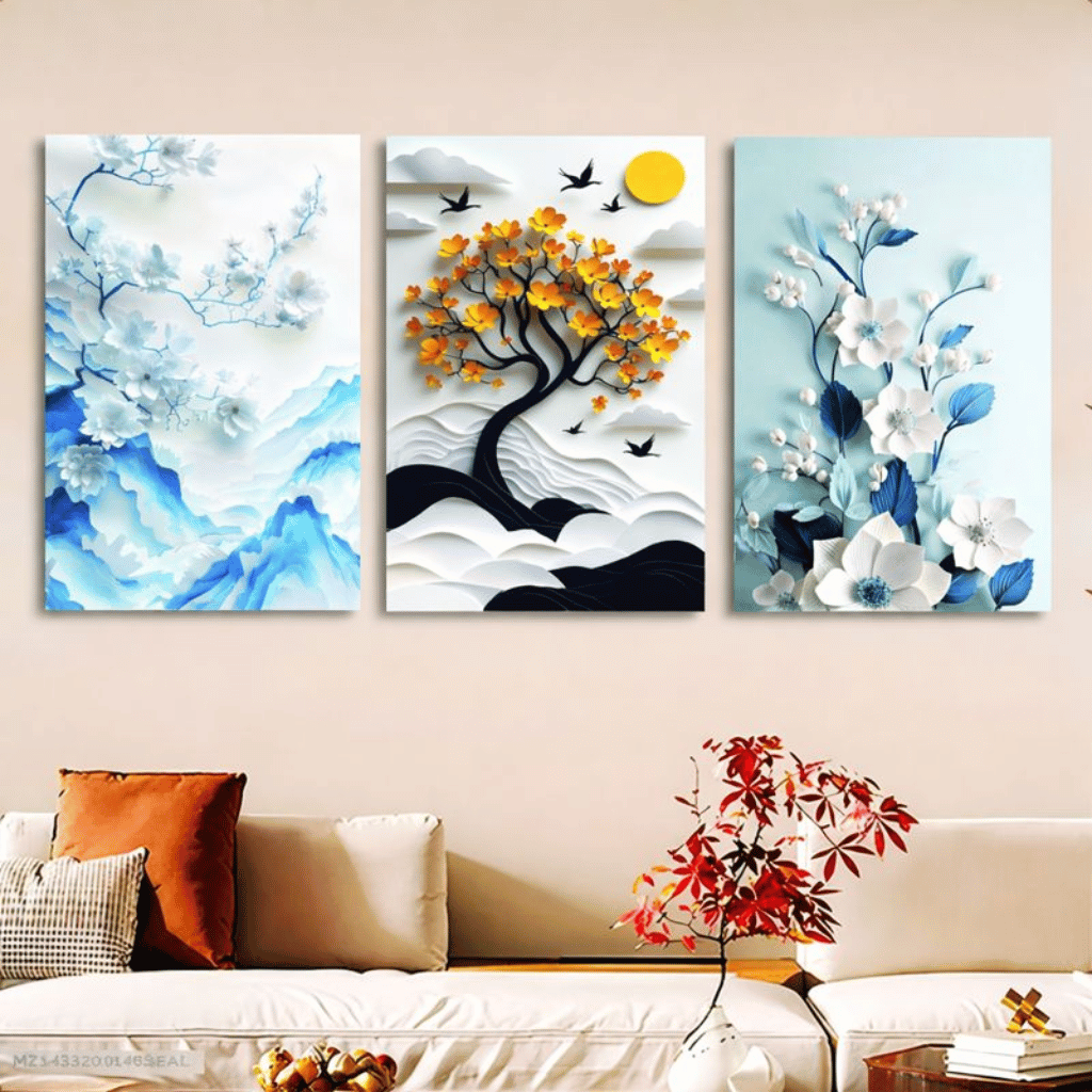 Set of 3 Wall Art Wooden Phototile Frames for Wall Decor