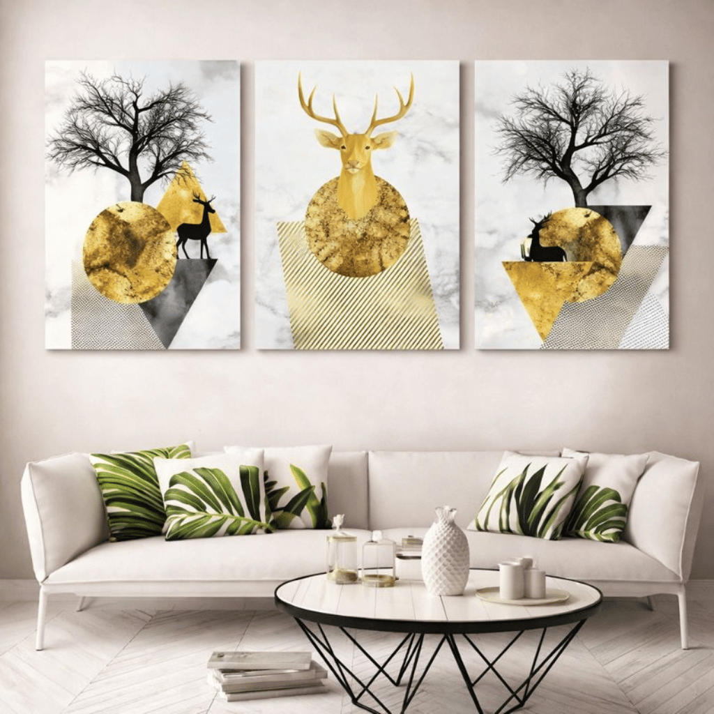 Set of 3 Wooden Photo Tile Wall Art Frames Premium MDF Spiritual Wall Décor with Easy Stick Back (8×11 Inches)