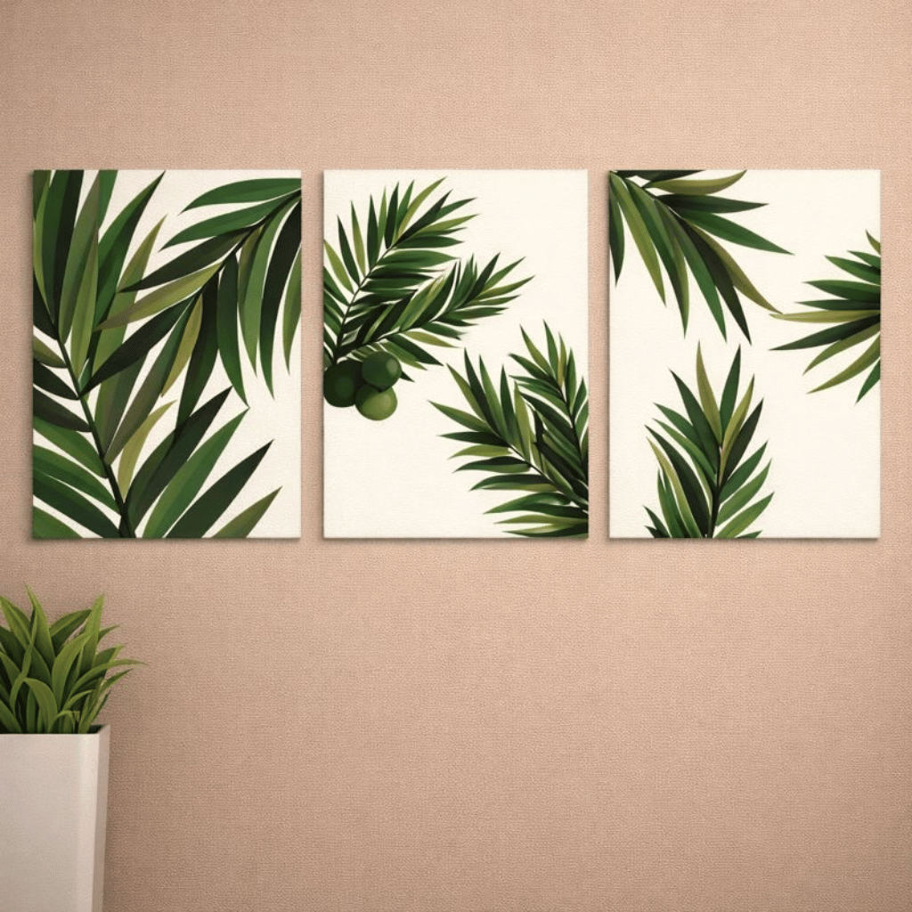 Set of 3 Wooden Photo Tile Wall Art Frames Spiritual Wall Décor with Easy Stick Back (8×11 Inches)