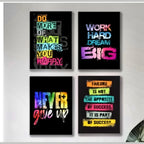 Set of 4 Motivational Wall Art Wooden Phototile Frames for Wall Decor