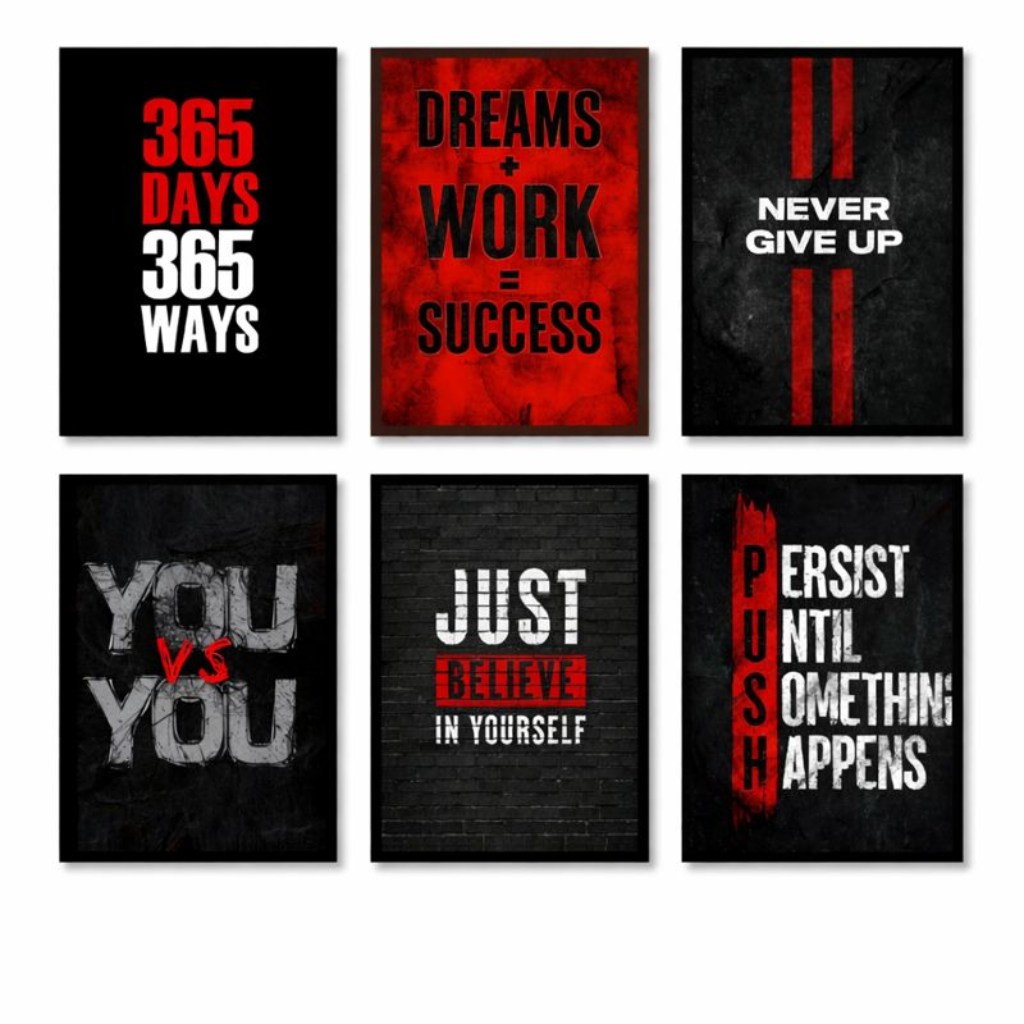 Set of 6 Motivational Wall Art Frames  For Wall Home Decor _ 8x11"