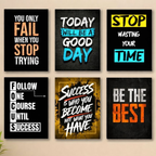 Set of 6 Motivational Wall Art Wooden Phototile Frames for Wall Decor
