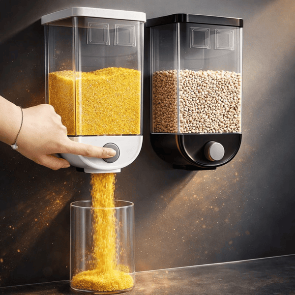 1PC Wall Mounted Whole Grain Rice Storage Tank Dry Fruit Dispenser (1500ml)