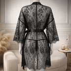 3 Piece Net Gown Set with Bra & Panty | Soft Lace Robe Lingerie | Free Size