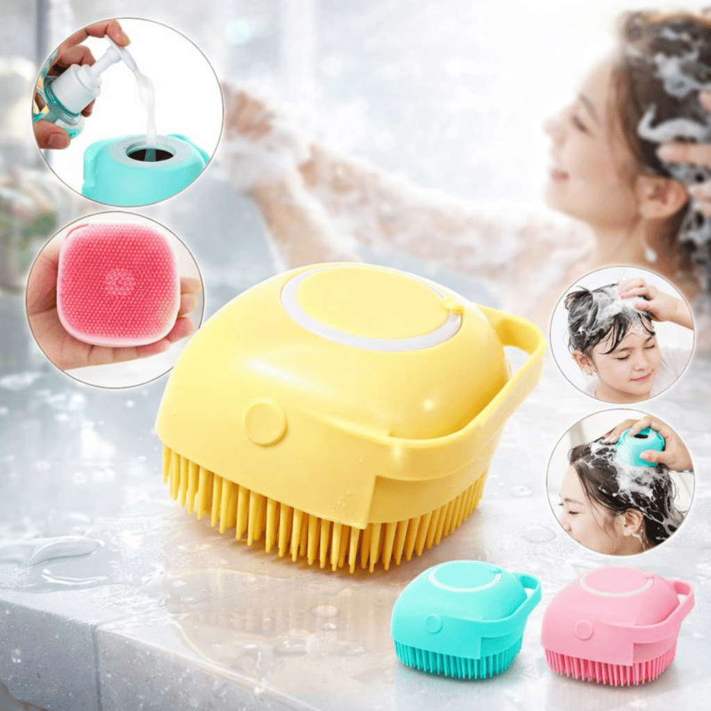 Silicone Bath Body Brush | Exfoliating Scrub with Soap Dispenser