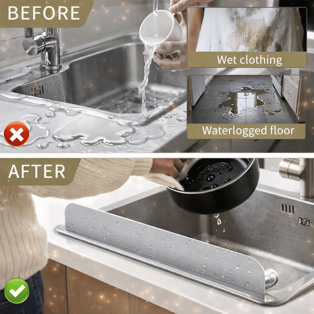 Silicone Sink Splash Guard Flexible Water Stopper (Random Color)