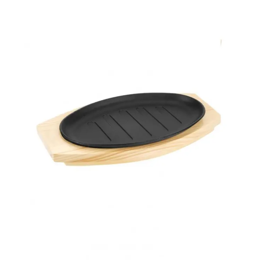 Sizzler Plate With Wooden Base