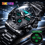Skemie 1389 Men’s Digital Analog Watch Stainless Steel Waterproof