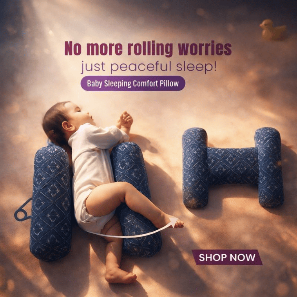 Soft Baby Sleeping Pillow Comfortable Newborn Pillow For Head & Neck Protection | Printed Baby Sleep Cushion