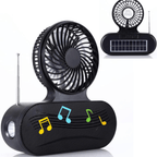 Solar Fan Bluetooth Speaker Wireless Outdoor Portable With Blowing Flashlight