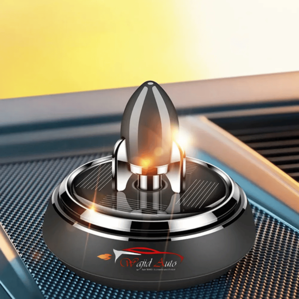 Solar Powered Speech Rocket Car Air Freshener – Rotating Solar Fragrance Diffuser