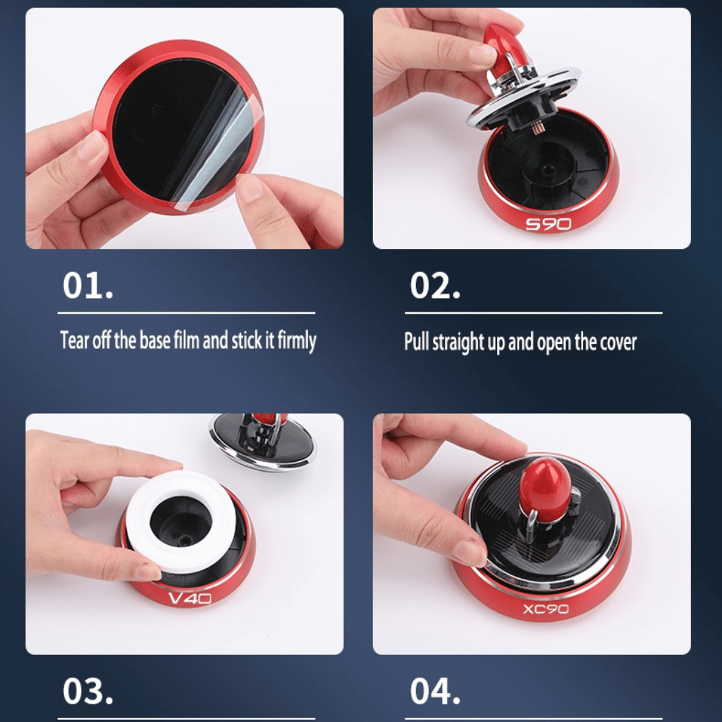 Solar Powered Speech Rocket Car Air Freshener – Rotating Solar Fragrance Diffuser