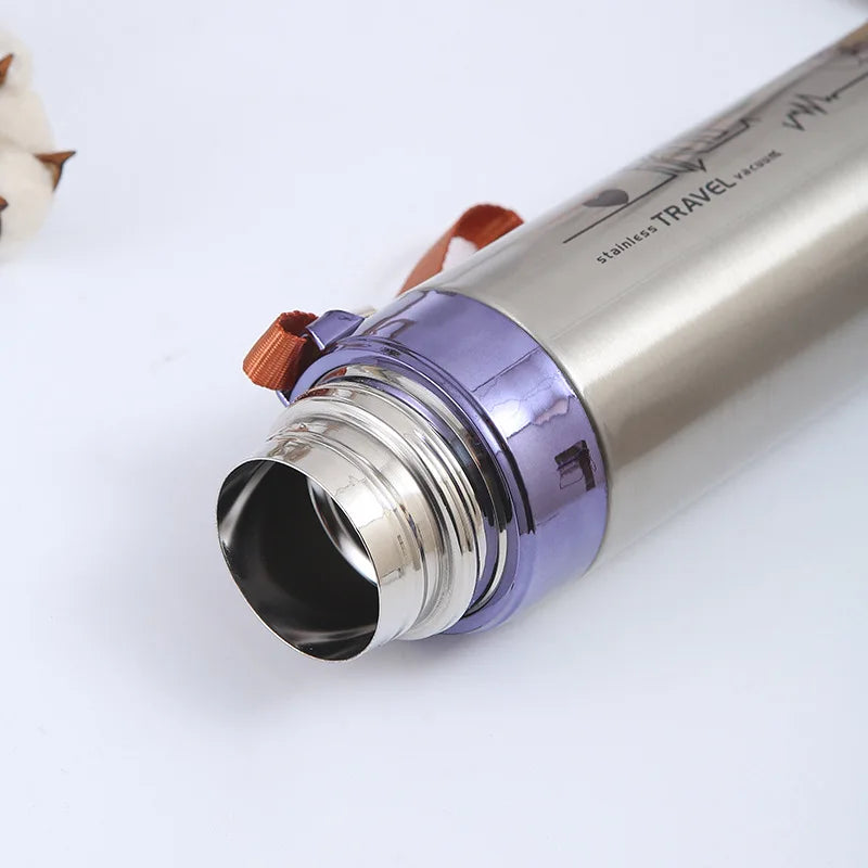 Hot N Cool Sports Vacuum Steel Water Bottle For School Kids (750ML)