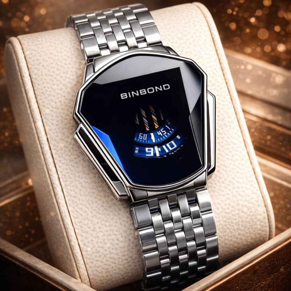 Stylish Mens Quartz Watch With Chain Strap Elegant