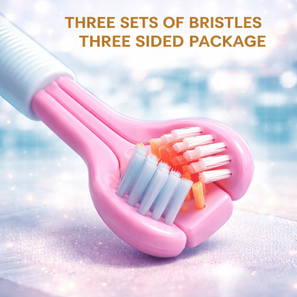 Three-Sided Ultra Soft Bristle Toothbrush – Gentle Oral Care Safety Teeth Cleaning Brush | Pack of 2