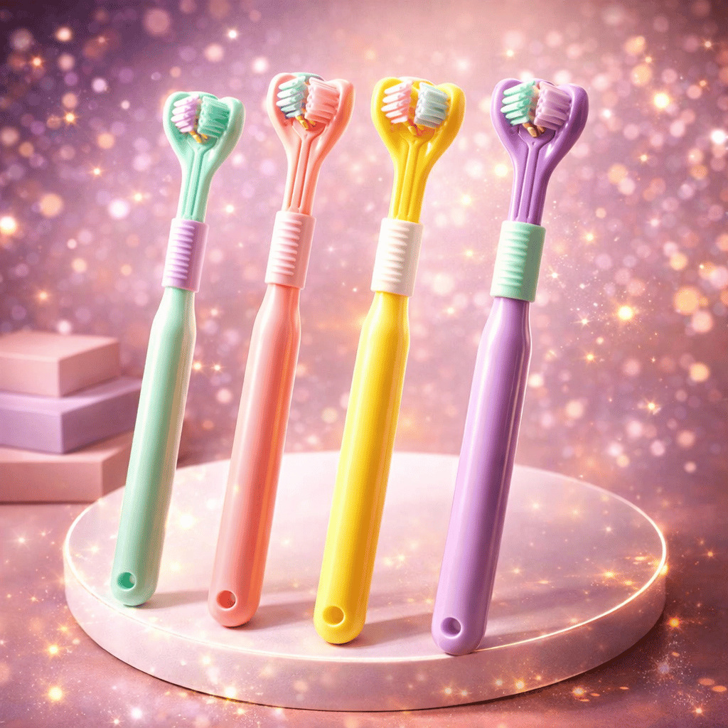 Three-Sided Ultra Soft Bristle Toothbrush – Gentle Oral Care Safety Teeth Cleaning Brush | Pack of 2