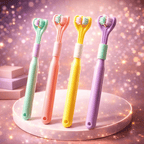 Three-Sided Ultra Soft Bristle Toothbrush – Gentle Oral Care Safety Teeth Cleaning Brush | Pack of 2