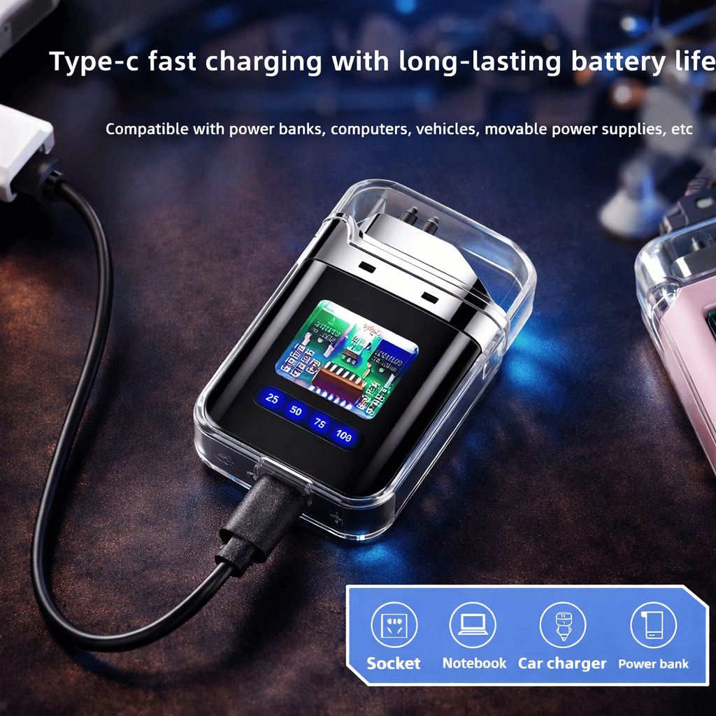 USB Rechargeable Double Arc Electric Lighter ( Random Color )