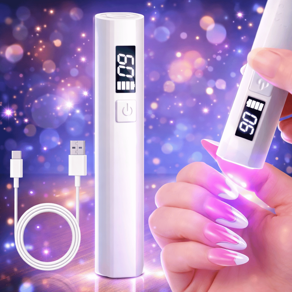 UV Light for Gel Nails – Handheld Mini Flash Cure Lamp | Portable Lumière Nail Dryer | Rechargeable USB LED/UV Nail Light with LCD Display