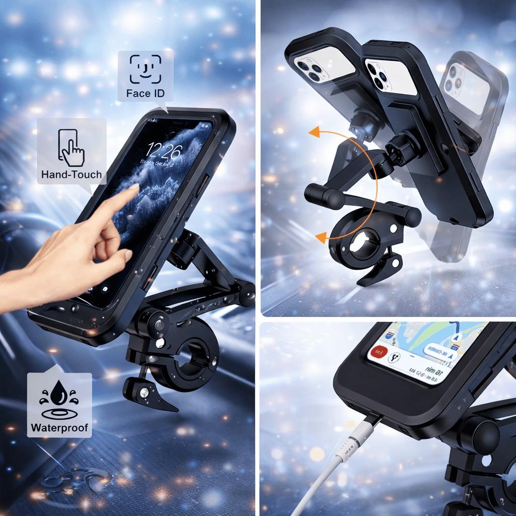 Waterproof Magnetic Bicycle Mobile Holder 360 Degree Rotation