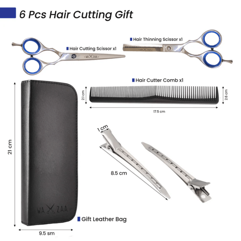 Waxzaa Professional Barber Scissors Kit Premium Hair Cutting Accessories