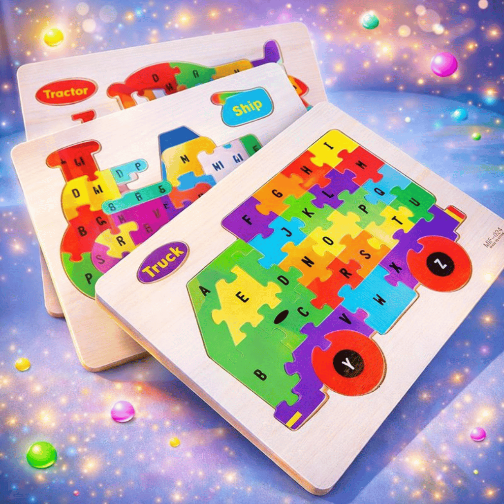 Wooden Alphabet Puzzle Board Premium A-Z English Letters Learning Toy for Kids