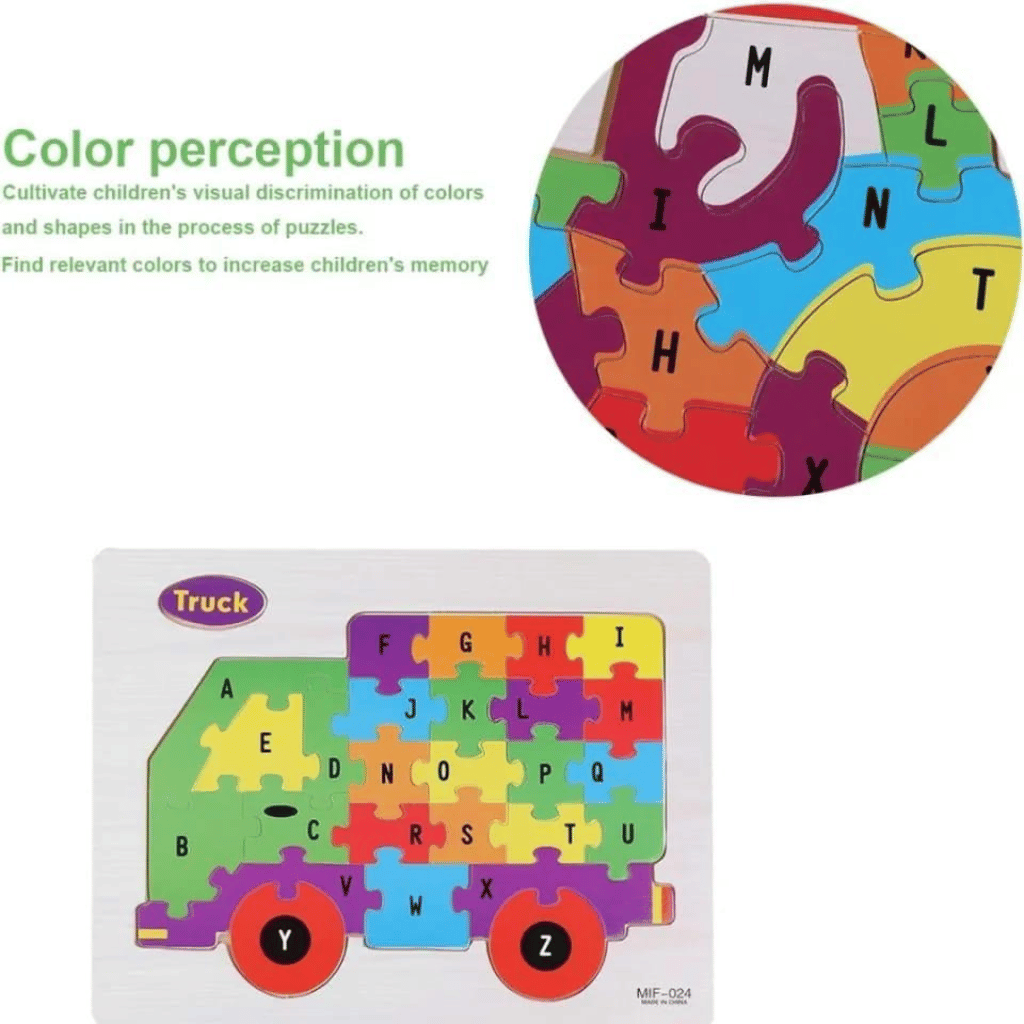 Wooden Alphabet Puzzle Board Premium A-Z English Letters Learning Toy for Kids