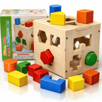 Wooden Shape Sorter Puzzle Box