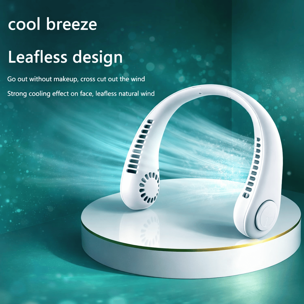 X5 Leafless Hanging Neck Fan with Adjustable Neck Band - Portable Rechargeable (Random Color)