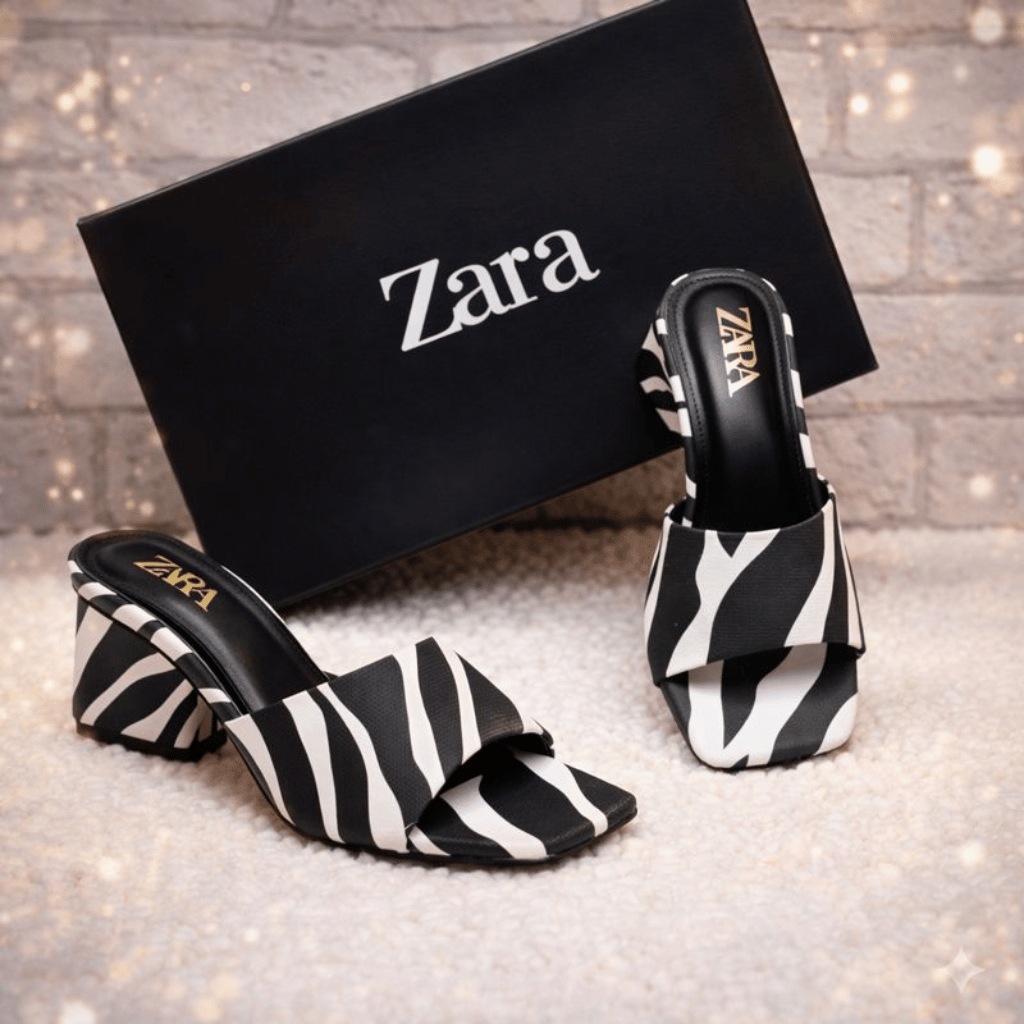 Zebra Heel Sandals for Women Lightweight, Stylish & Comfortable Summer Shoes
