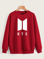 BTS Logo Sweatshirt Winter Fleece for Men and Women