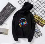 Headphone Print Cotton Hoodie for Men and Women Winter Wear