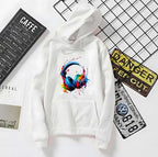 Headphone Print Cotton Hoodie for Men and Women Winter Wear