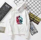Football Print Hoodie for Men and Women with Kangaroo Pocket