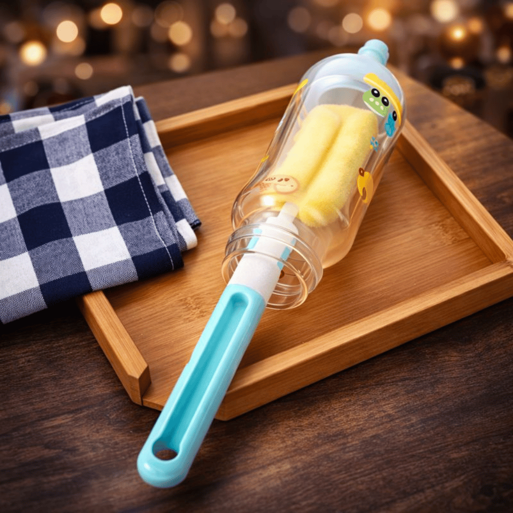 (pack of 3 )Baby Bottle and Teath Brush Set Bottle, Sponge, Straw, and Pacifier (Random Color