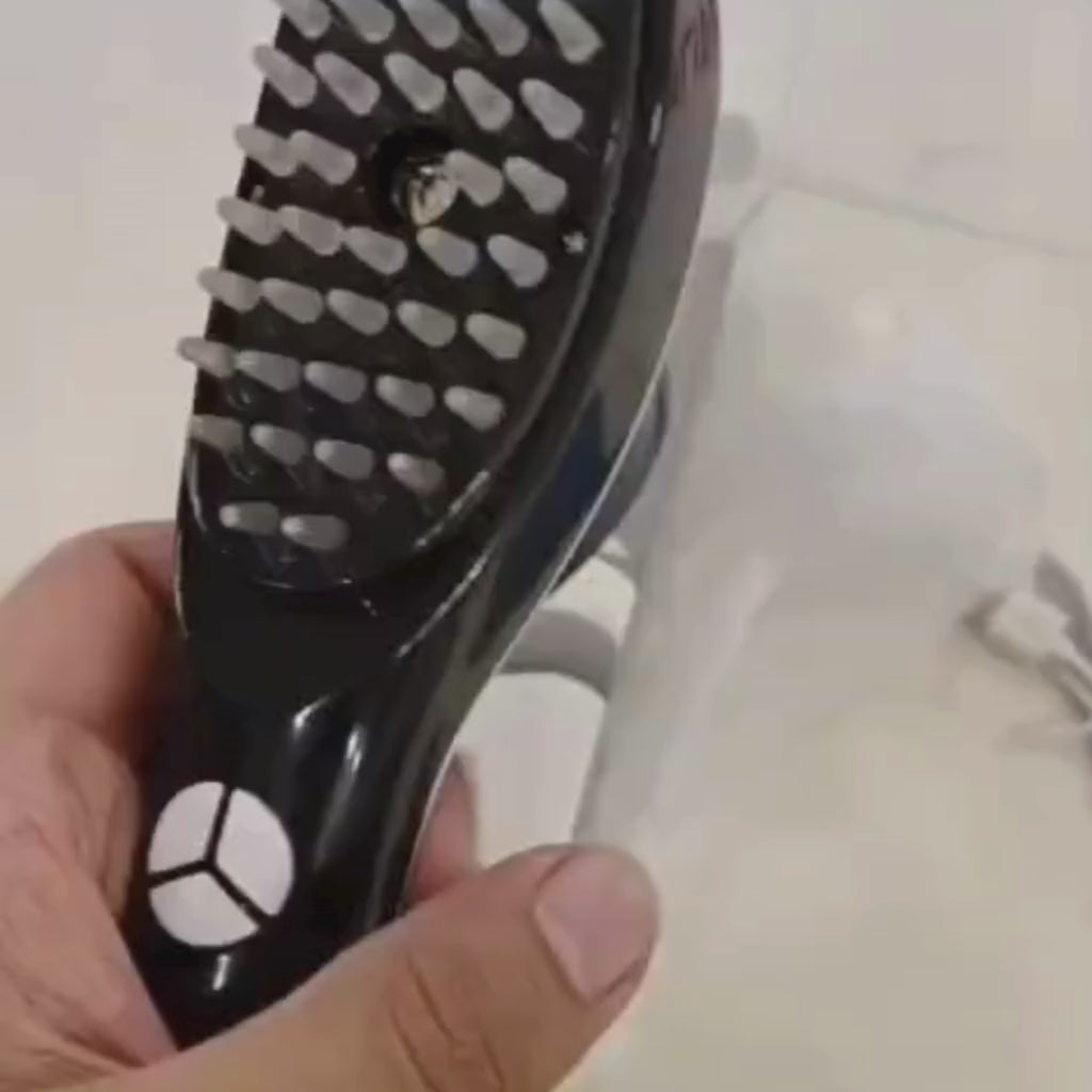 Electric Massage Comb – Blue & Red Light Therapy, Vibration Brush, Spray & Negative Ion Scalp Massager (Rechargeable)