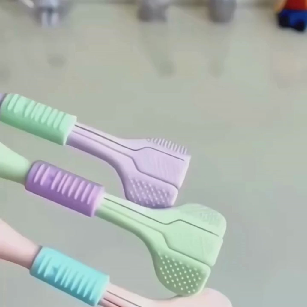 Three-Sided Ultra Soft Bristle Toothbrush – Gentle Oral Care Safety Teeth Cleaning Brush | Pack of 2