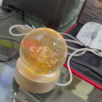 1 Pc USB LED Galaxy Crystal Ball Lamp | 3D Planet Moon Night Light | Bedroom & Party Home Decor
