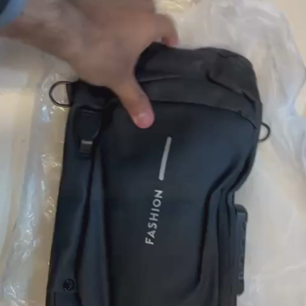 Fashion Sling Bag With Combination Lock, USB Charging Port, Water Proof, Anti Scratch Shoulder Bag, Crossbody Unisex Bag Chest Bag