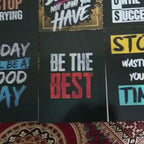 Set of 6 Motivational Wall Art Wooden Phototile Frames for Wall Decor