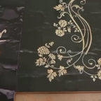 5-Piece Islamic Calligraphy Wooden Wall Frame – 16x40 Inch Black & Gold Design with Sticky Tiles