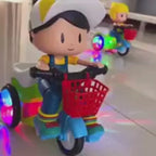Musical Stunt Tricycle Toy Bike for Kids with 360° Rotation, 3D Flashing Lights
