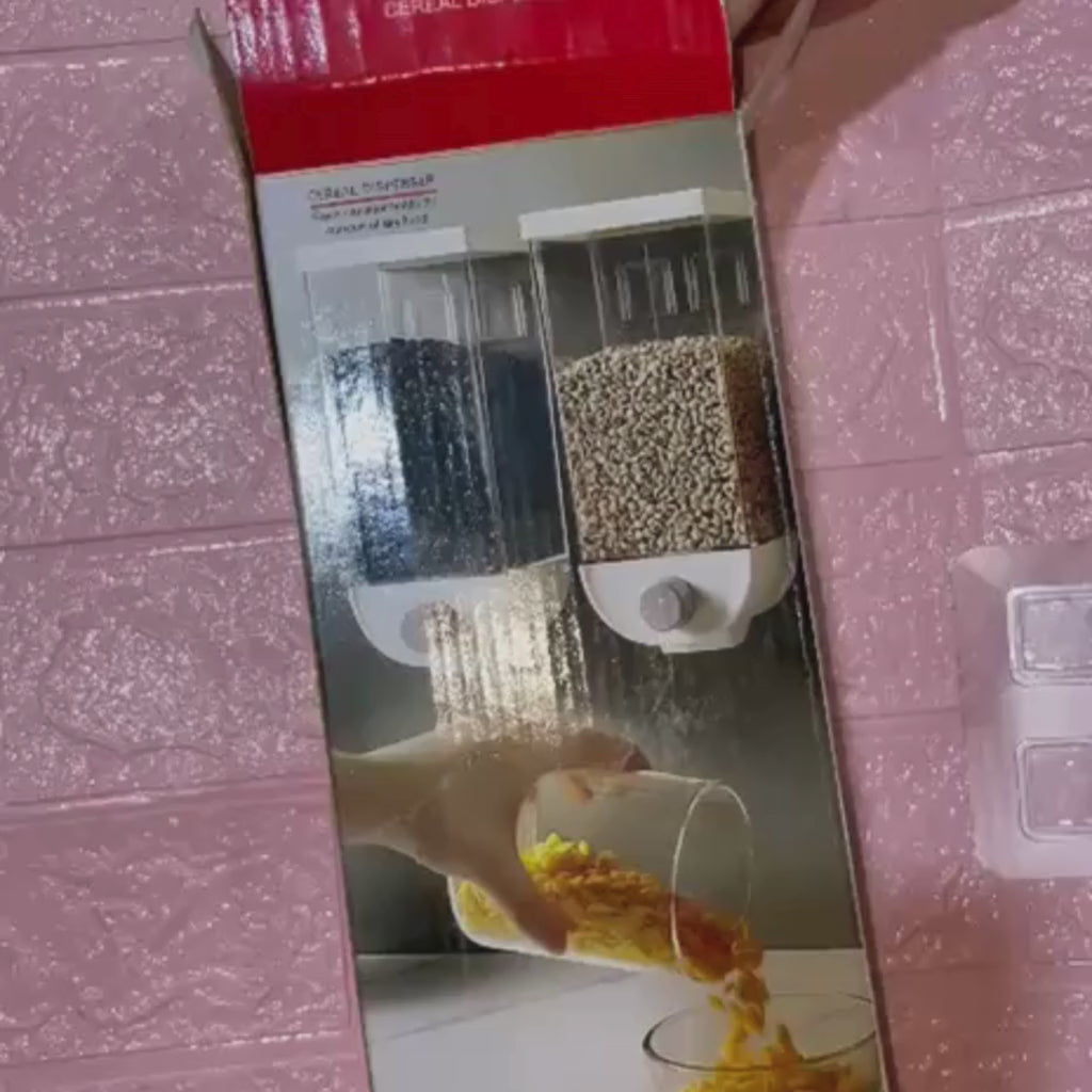 1PC Wall Mounted Whole Grain Rice Storage Tank Dry Fruit Dispenser (1500ml)