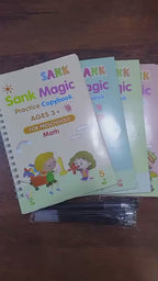 Sank Magic Practice Copybook Set – 4 Books + 10 Refills with Pen for Kids