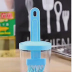 Oil Bottle with Silicone Brush – Durable Kitchen Tool for Easy Cooking and Baking Use.( Random Color)