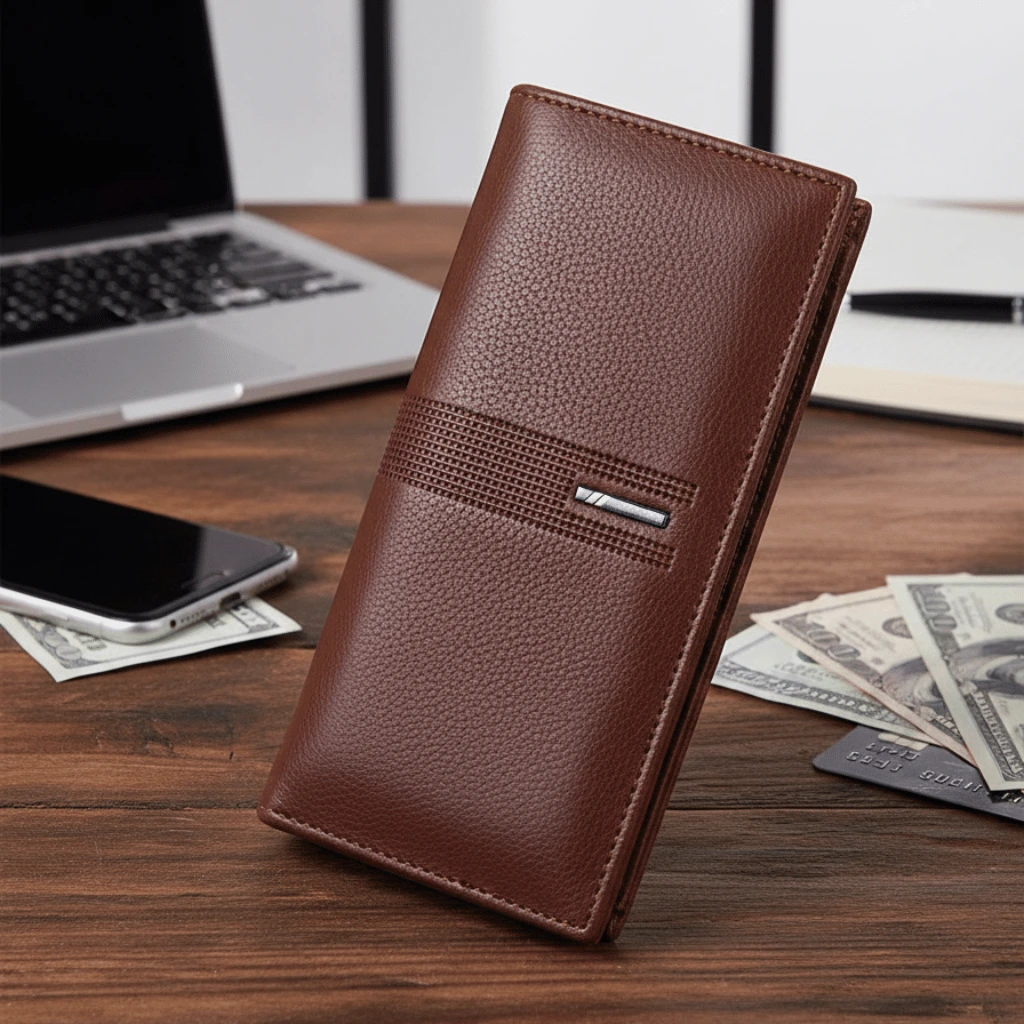 Leather Long Wallet for Men | Slim PU Leather | Money, Mobile & Card Holder