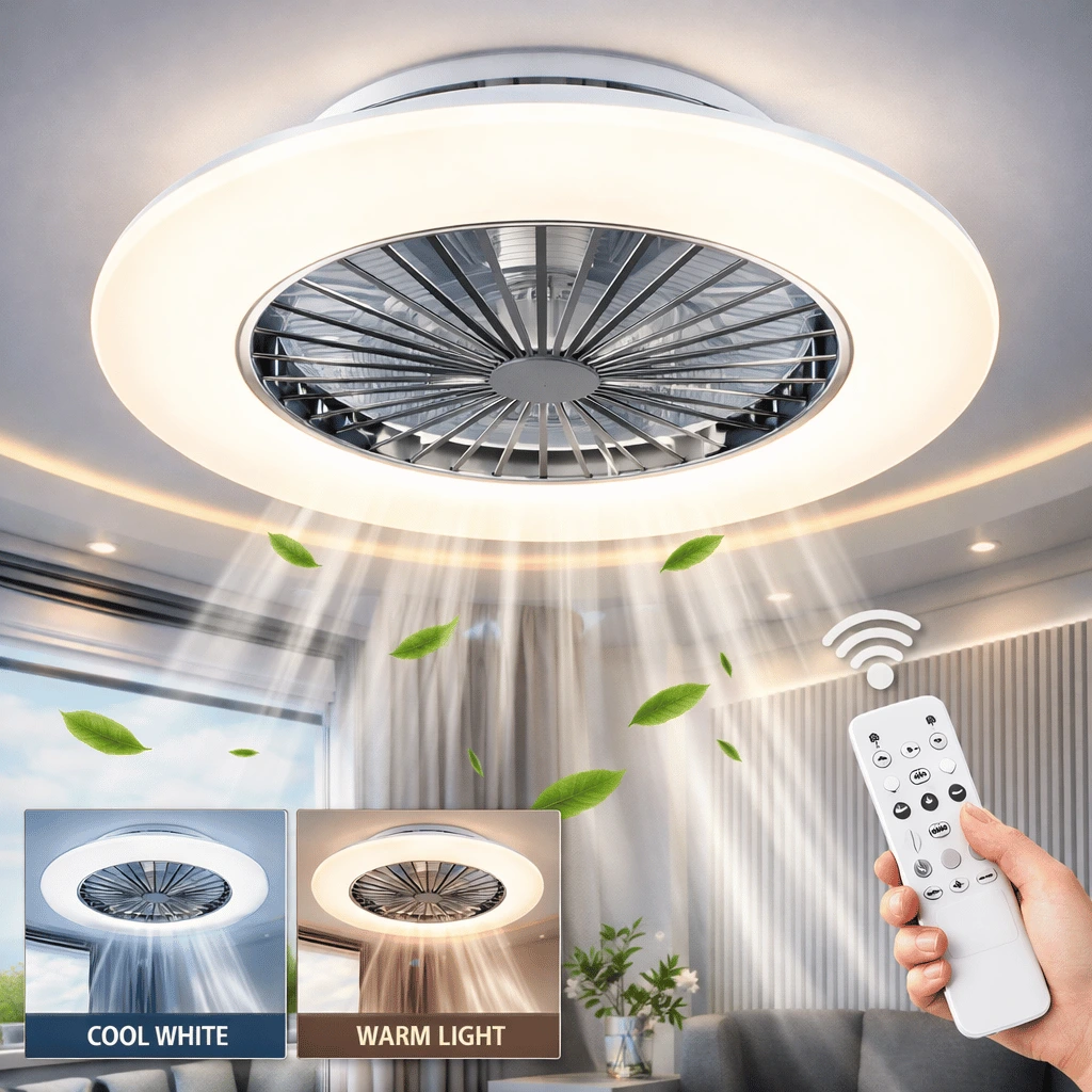 LED Ceiling Fan Light For Indoor Bedroom Kitchen