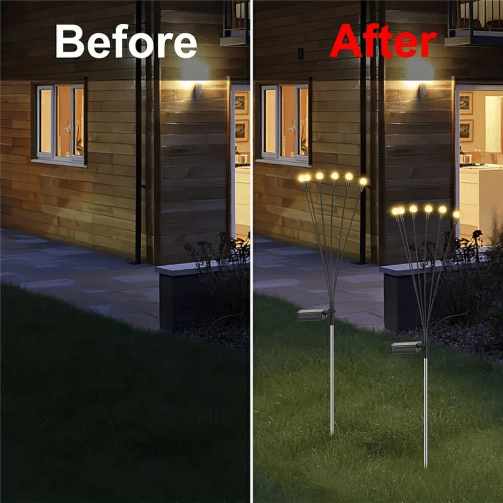 10 Lights - LED Solar Powered Firefly Lights Outdoor Waterproof