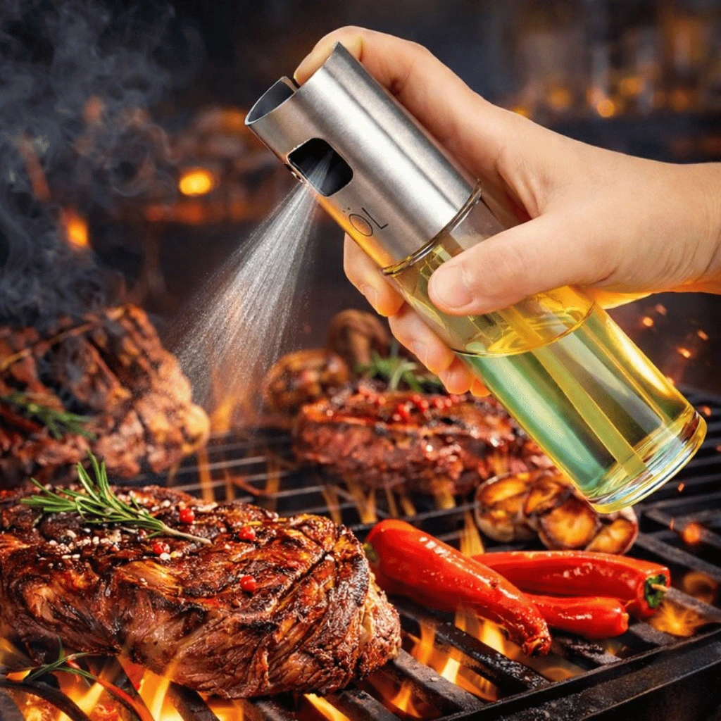 100ml Glass Oil Spray Bottle For Kitchen Use (Random color)