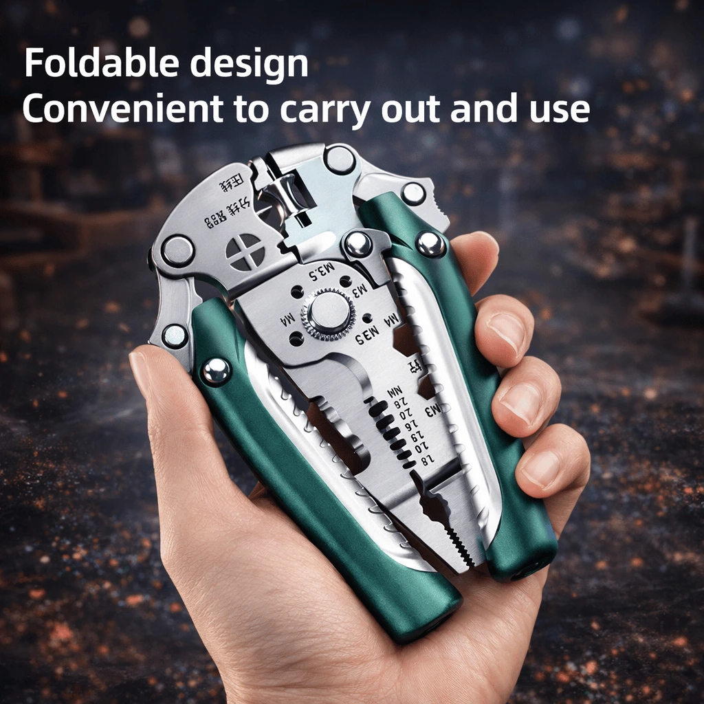 16 In 1 Foldable Wire Stripping Pliers Multi-Function Electrician Crimping Stripper Wire Foldable Cutting Stripping Tool